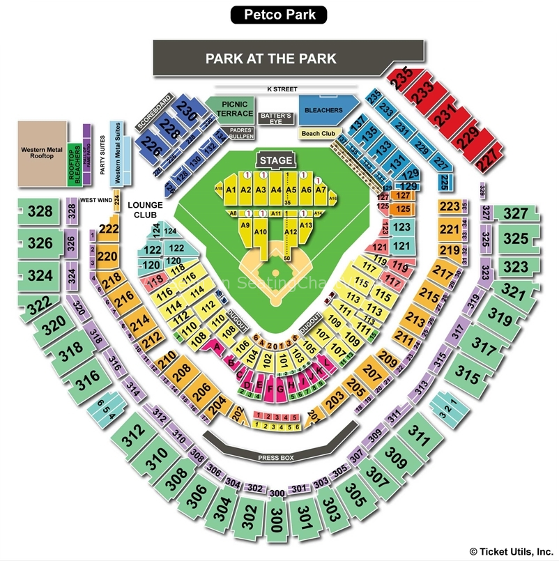 Padres Seats Chart Cabinets Matttroy Petco Park Concert Seating Chart 