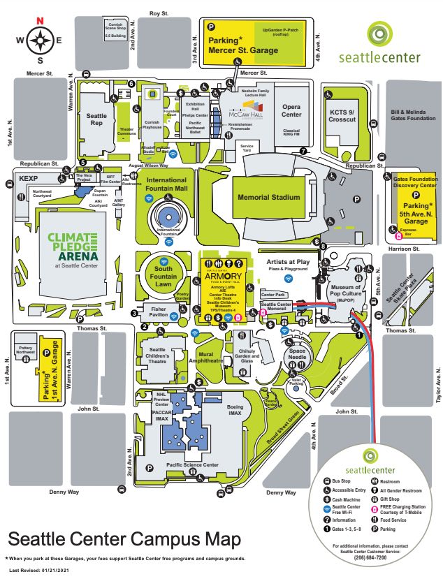 Map Of Seattle Center Printables Templates Free Seattle Center Map 