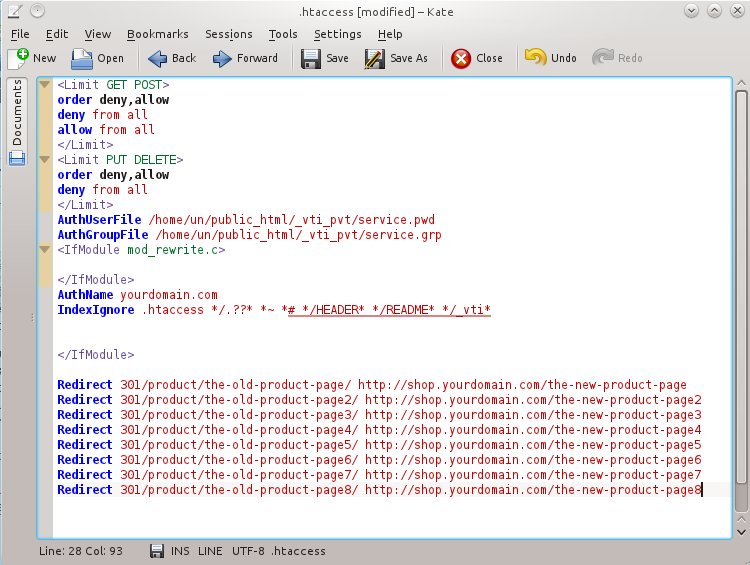 Tutorial on how to propely set up your 301 redirects in your wordpress site to keep seo and inbound links in tact by using the htaccess . How to add a 301 redirect to your .htaccess file. | Sea-Wing Designs