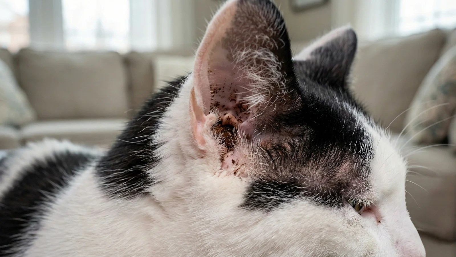 生病猫咪（猫耳螨）