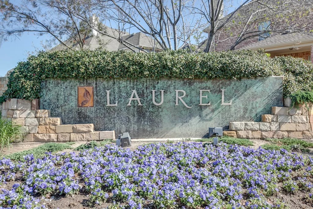Laurel neighborhood entrance in Lantana, Texas