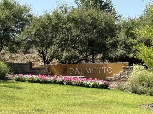 Palmetto neighborhood entrance in Lantana, TX — Seay Realty Group
