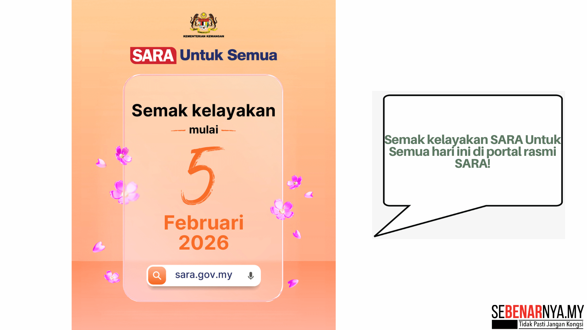 Semak kelayakan SARA Untuk Semua hari ini di portal rasmi SARA!