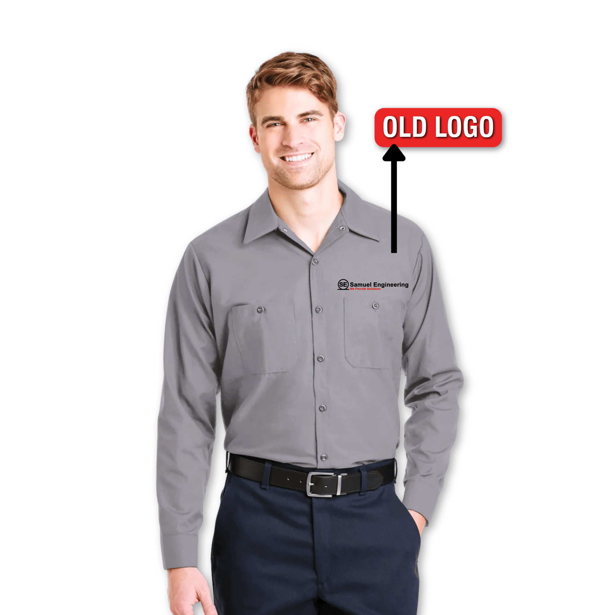 Men's Grey Long Sleeve Button Up (Denver Office)