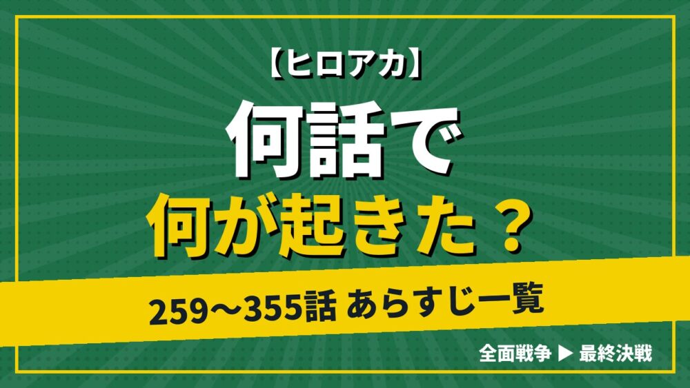 【ヒロアカ】何話で何が起きた？