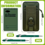 Army Green Waterproof Notebook Set – Outdoor PVC Pouch, Windproof Pen & Durable Notepad for Adventure, Tactical & Field Use 2 Waterproof Notebook 2