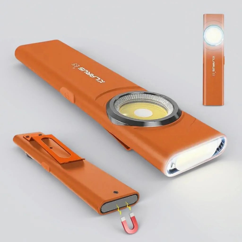 Orange Klarus E5 Rechargeable 470 lm EDC Tool Light