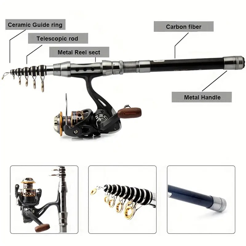 Complete Fishing Kit with 2.1m Telescopic Rods 2
