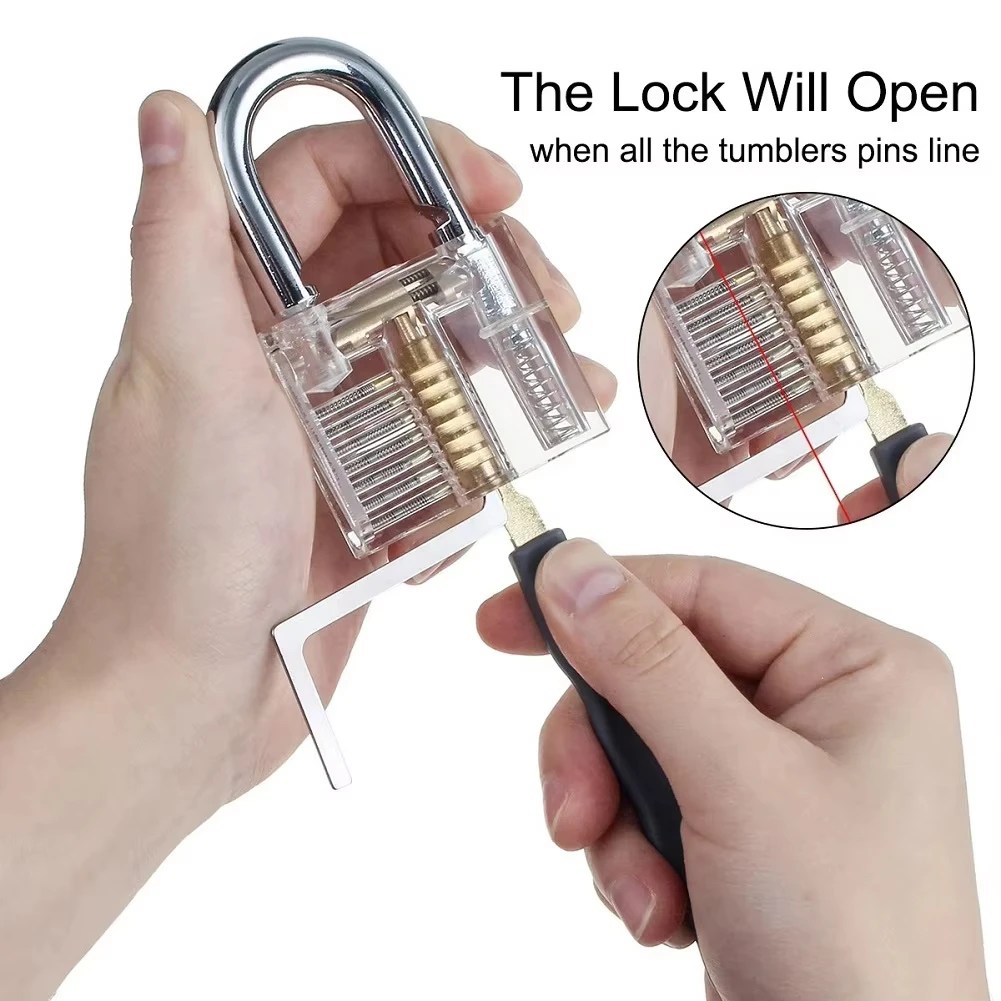 Lock Picking Set Transparent Locksmith Tools 6