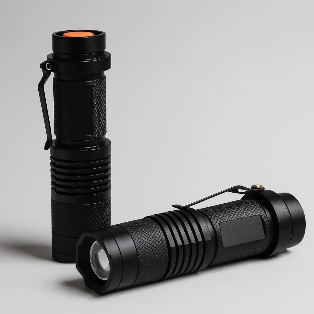 Black Small Flashlight LED Flashlight 3 Modes Adjustable Handheld Tactical Flashlight Main