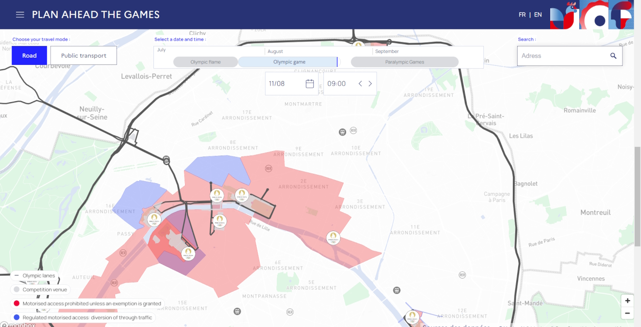 Interactive Olympic Map of Paris