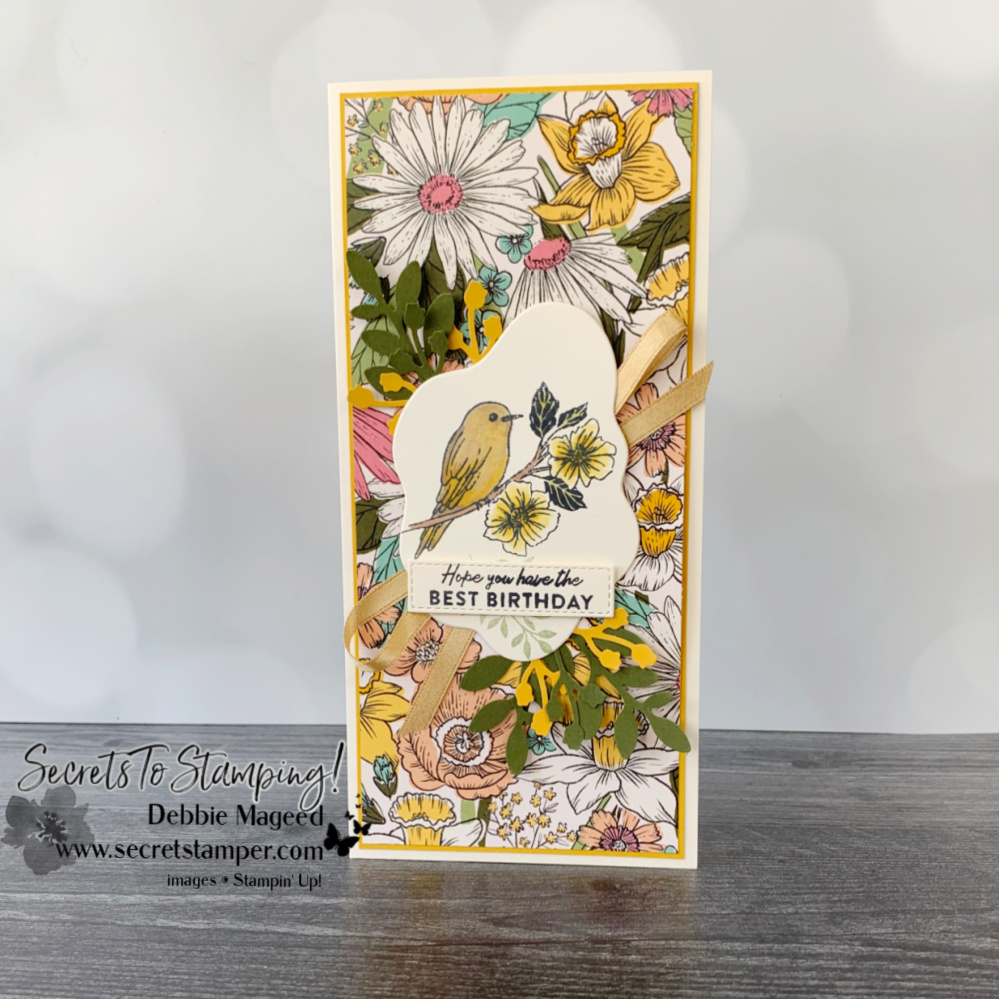 Friendly Hello Slimline Card by Secrets To Stamping