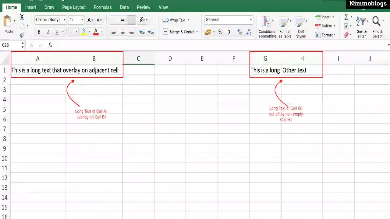 Wrap text in excel