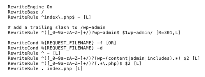WordPress .htaccess example WordPress .htaccess example