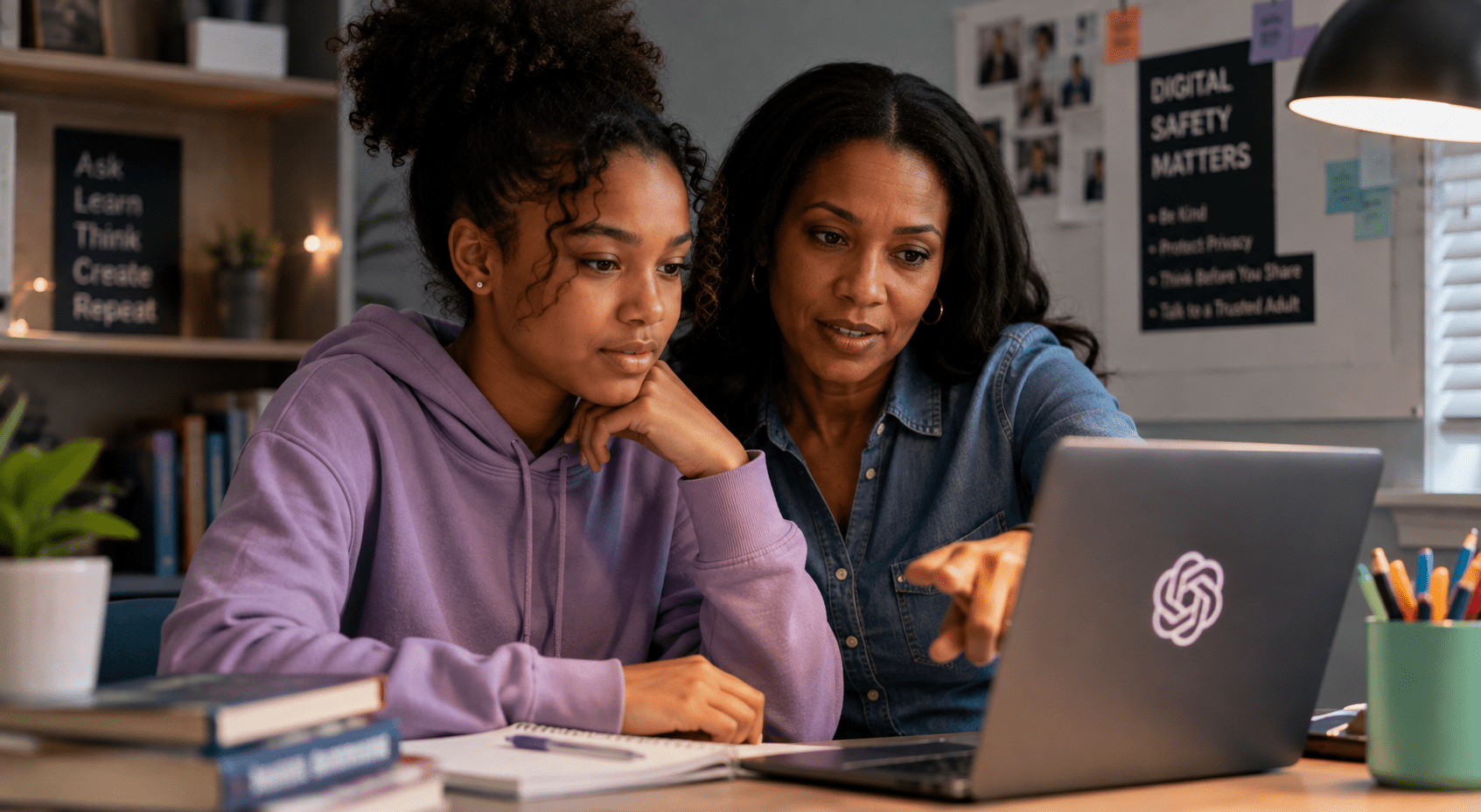 mom and daughter review chatgpt for teens. 