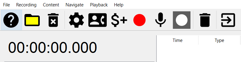 Main Tool Bar of ParrotASR