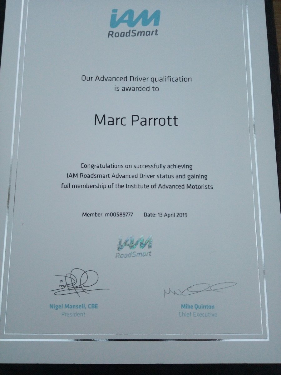 institute of advanced motorists certificate