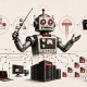 Retro robot AI agent orchestrating an autonomous ransomware attack from initial access through encryption and extortion