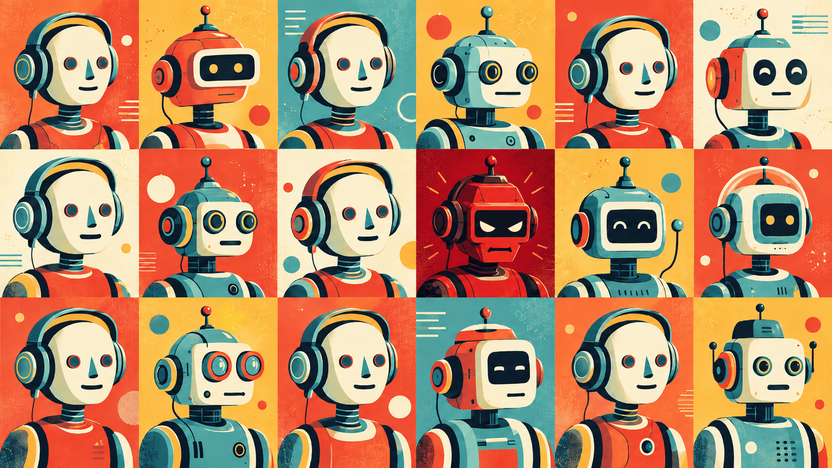Grid of AI agents illustrating the challenge of governing autonomous AI systems with an enterprise agent control plane