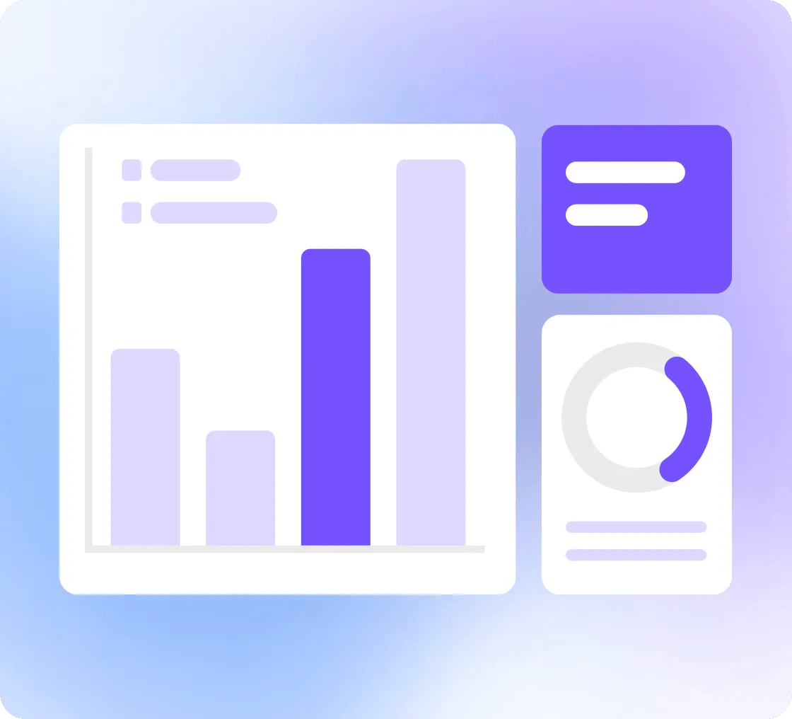 Graphic listing target users alongside a UI mockup of data charts and a compliance dashboard.