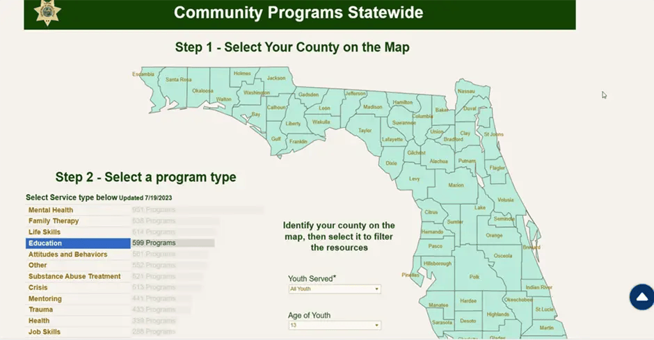 Department of Juvenile Justice (DJJ) Map
