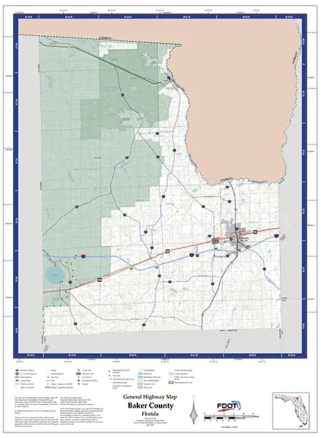 Baker Map from Florida Department of Transportation. Links to Baker School district.