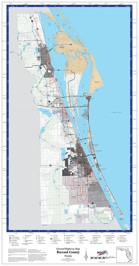 Brevard Map from Florida Department of Transportation. Links to Brevard School district.