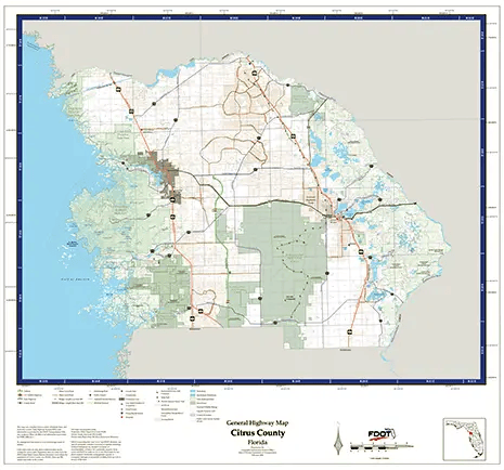 Citrus Map from Florida Department of Transportation. Links to Citrus School District.
