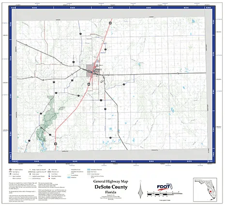 Desoto Map from Florida Department of Transportation. Links to Desoto School District.