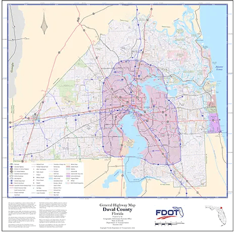 Duval Map from Florida Department of Transportation. Links to Duval School District.