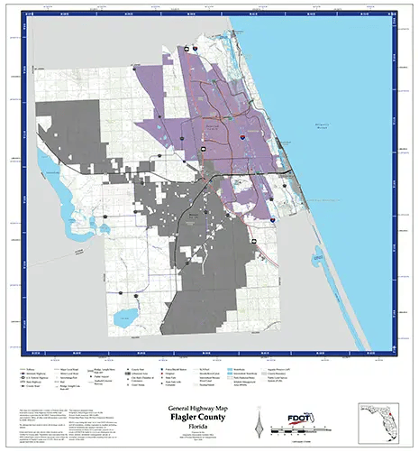 Flagler Map from Florida Department of Transportation. Links to Flagler School District.