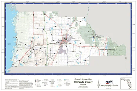 Hernando Map from Florida Deportment of Transportation. Links to Hernando School District.