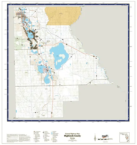 Highlands Map from Florida Department of Transportation. Links to Highlands School district.