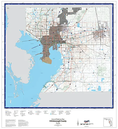 Hillsborough Map from Florida Department of Transportation. Links to Hillsborough School District.