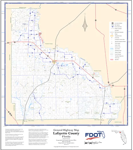 Lafayette Map from Florida Department of Transportation. Links to Lafayette School district.