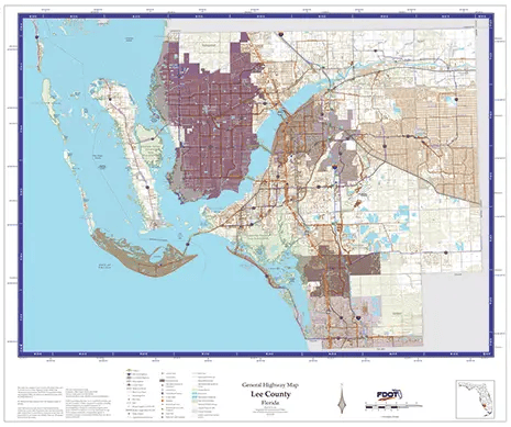 Lee Map from Florida Department of Transportation. Links to Lee School District.