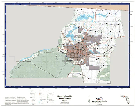 Leon Map from Florida Department of Transportation. Links to Leon School district.