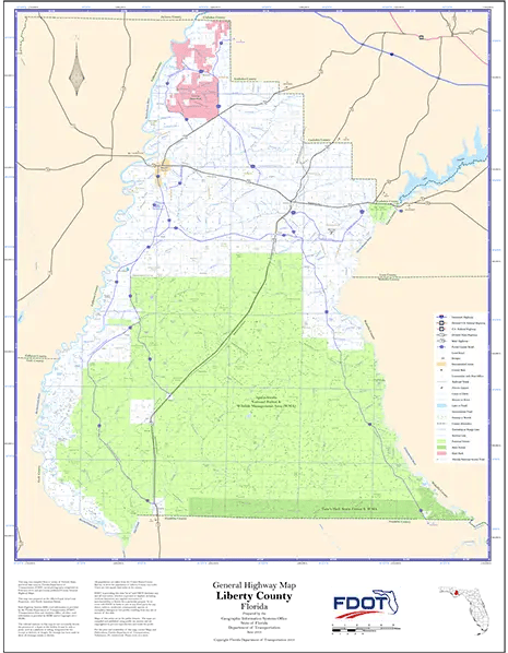 Liberty Map from Florida department of Transportation. Links for Liberty School district.