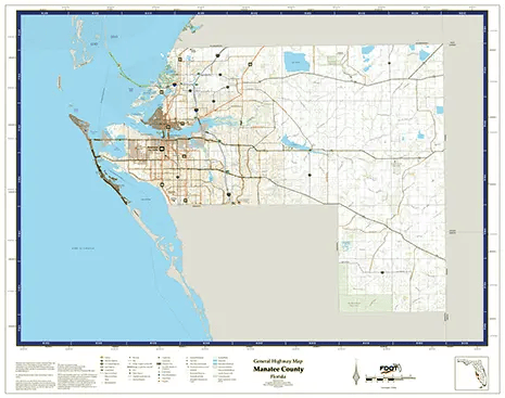 Manatee Map from Florida Department of Transportation. Links to Manatee School District.