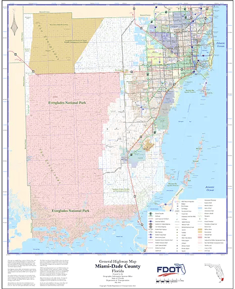 Miami-Dade Map from Florida Department of Transportation. Links to Miami-Dade School District.