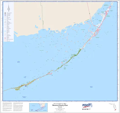Monroe Upper Keys Map from Florida Department of Transportation. Links to Monroe School District.