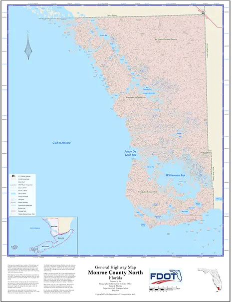 Monroe North Map from Florida Department of Transportation. Links to Monroe School District.