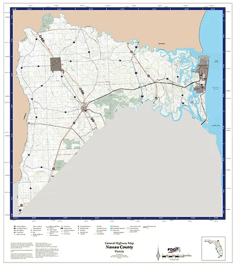 Nassau Map from Florida Department of Transportation. Links to Nassau School district.
