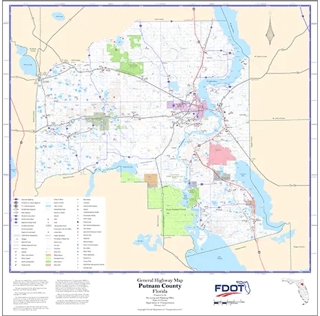 Putnam Map from Florida Department of Transportation. Links to Putnam School district.