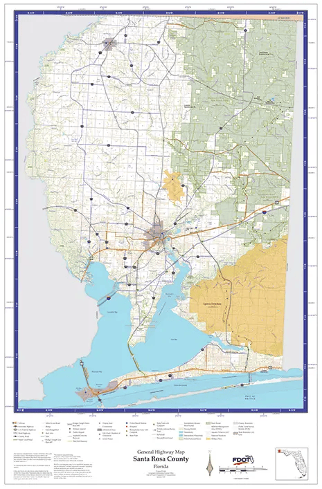 Map of Santa Rosa Florida Department of Transportation. Clicking this links to SEDNET Region 1