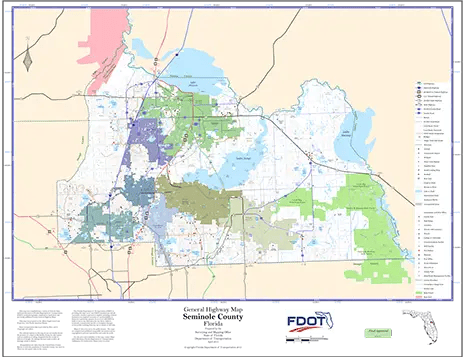 Seminole Map from Florida Department of Transportation. Links to Seminole School district.