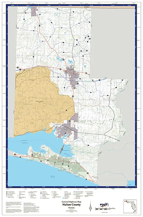 Walton Map from Florida Department of Transportation. Click to go to Walton School District.