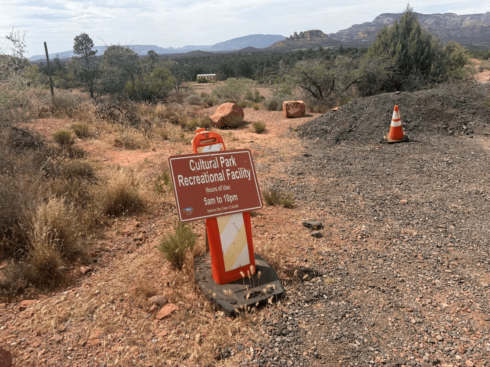 A sign put up by the Sedona city manager's office in 2023 that states the Cultural Park is a "recreational facility." This photo was taken on April 18, 2026. (Courtesy of Bill Noonan)