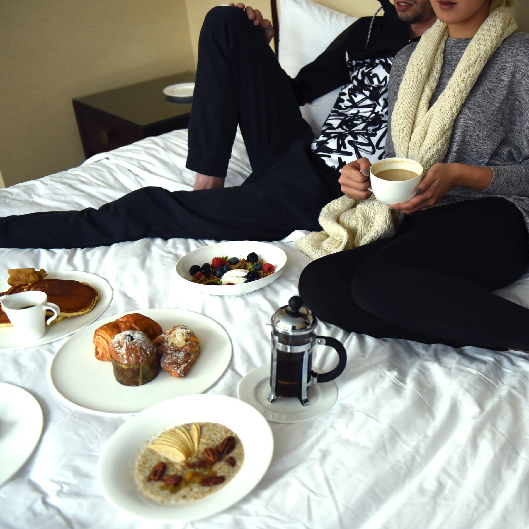 Breakfast in bed with her